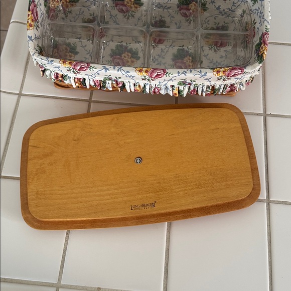 Longaberger 1996 Mother’s Day Vanity Basket w/ lid & liner 🐈⬛ tie on - Picture 7 of 14